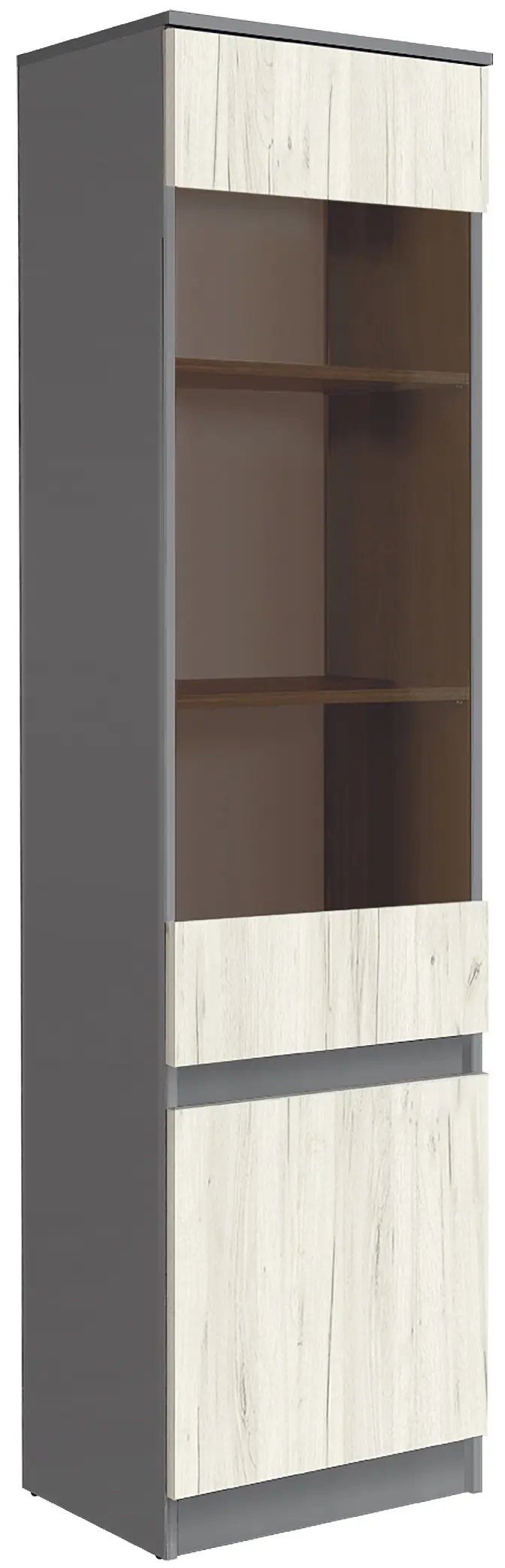 Vitrina Modern Komfi 50cm (Slate Gray/Craft Oak White)
