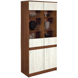 Vitrina Modern Komfi 80cm (Brandy Castello Oak/Craft Oak White) Thumb
