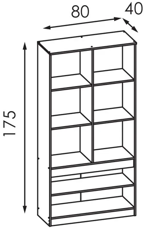 Vitrina Modern Komfi 80cm (Brandy Castello Oak/Craft Oak White)