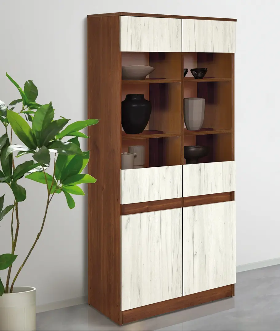 Vitrina Modern Komfi 80cm (Brandy Castello Oak/Craft Oak White)