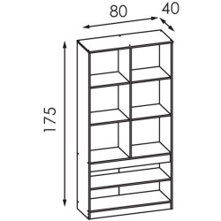 Vitrina Modern Komfi 80cm (Craft Oak White) Thumb