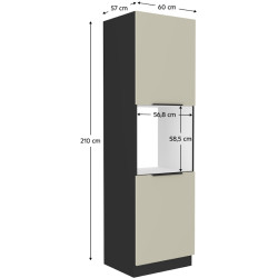 Penal Tempo Kondela Araka 60 DP-210 2F (Cashmere/Black) Thumb