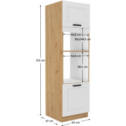 Penal Tempo Kondela Lula 60 DPM-210 2F (White/Artisan Oak) Thumb