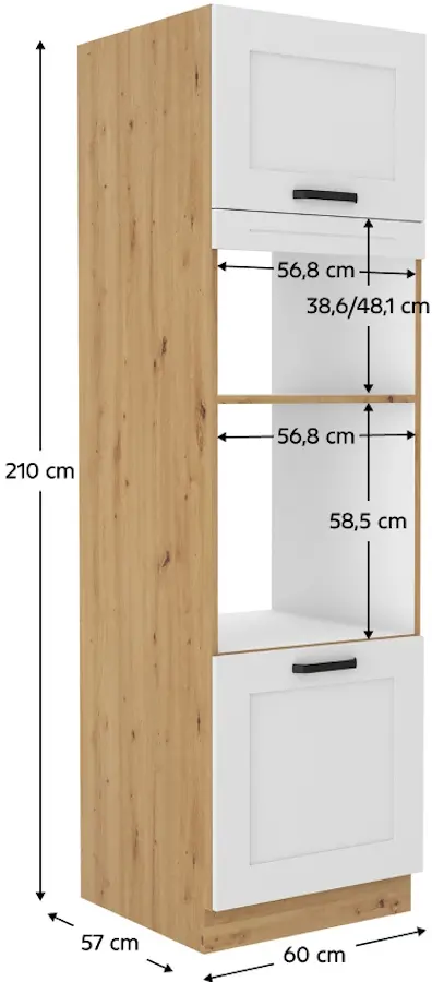 Penal Tempo Kondela Lula 60 DPM-210 2F (White/Artisan Oak) - 4