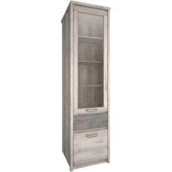 Пенал-витрина Tempo Kondela Jesi New 1D1W1S (Nairobi Chestnut/Onyx) Thumb