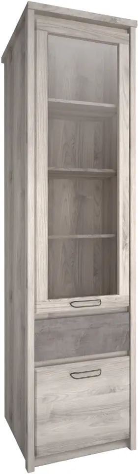 Пенал-витрина Tempo Kondela Jesi New 1D1W1S (Nairobi Chestnut/Onyx)