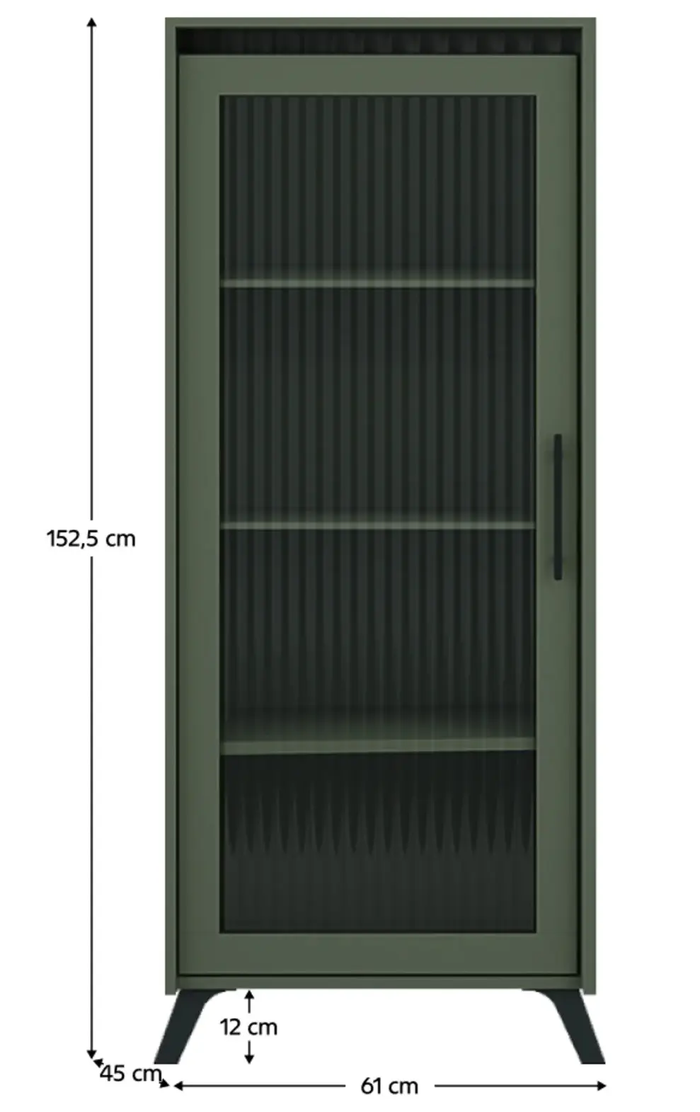 Пенал - Витрина Tempo Kondela Longy REG1W (Smoke Green/Black) - 3