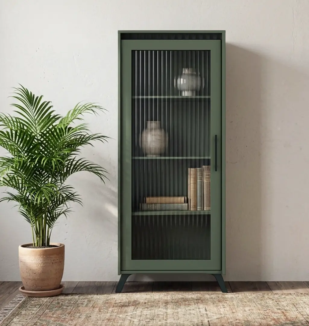 Пенал - Витрина Tempo Kondela Longy REG1W (Smoke Green/Black)