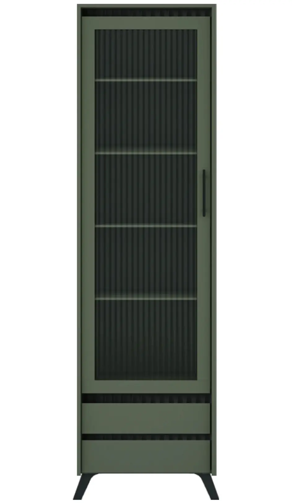 Пенал - Витрина Tempo Kondela Longy REG1W2S (Smoke Green/Black) - 2