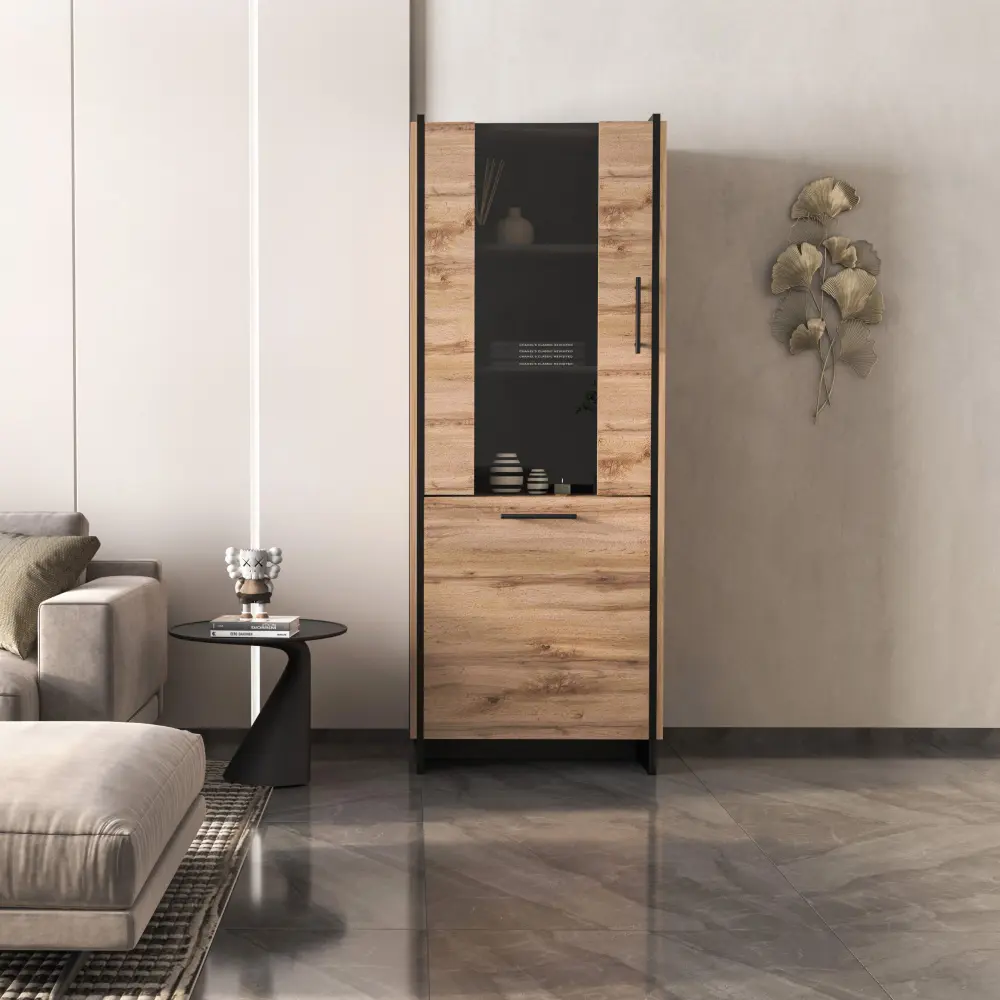 Vitrina Tempo Kondela Amoni 1D1W (Wotan Oak/Black)