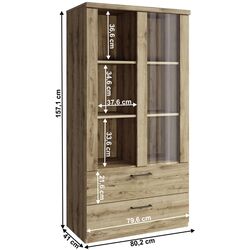 Витрина Tempo Kondela Dorsi 1W2S (Navarra Oak) Thumb