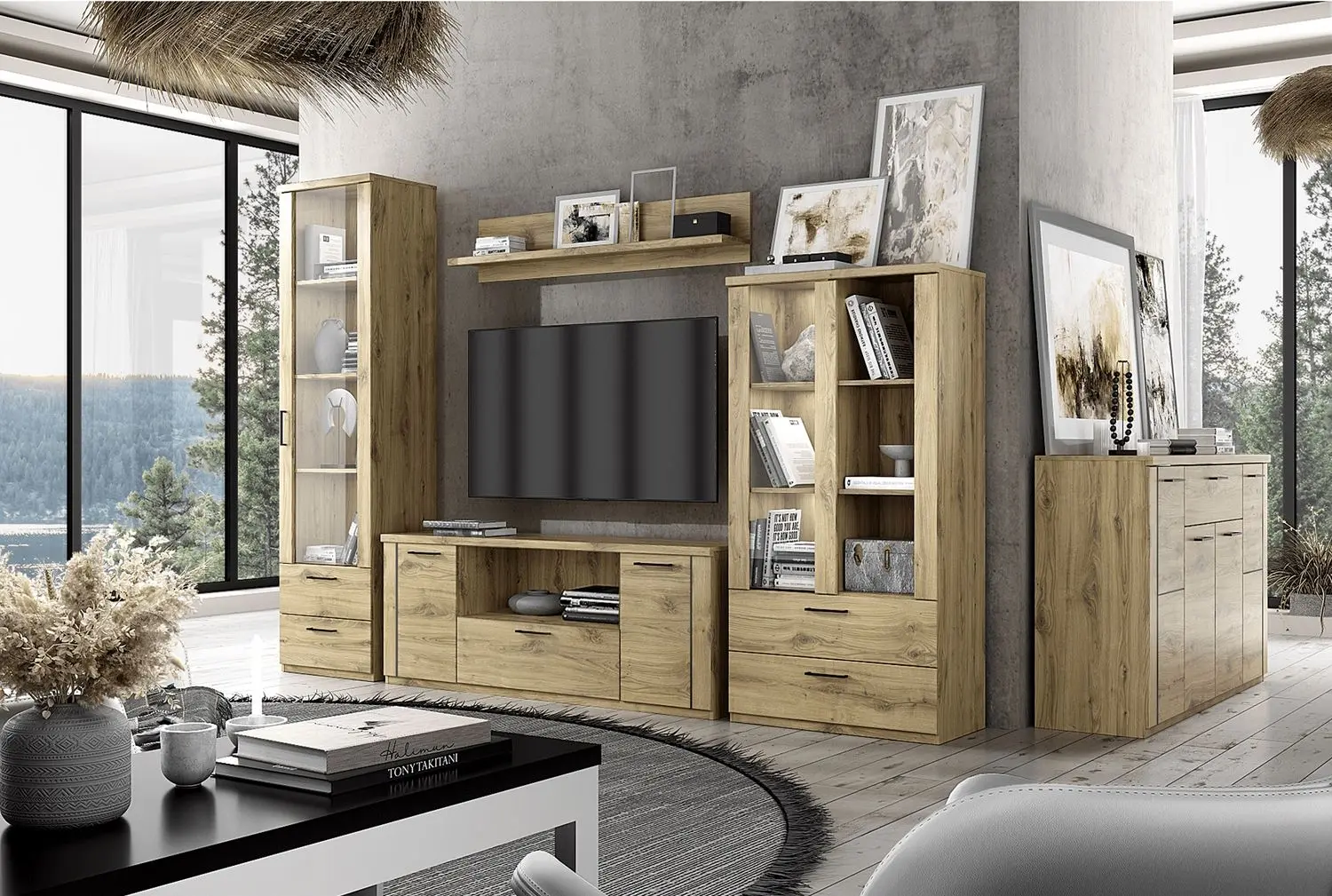 Витрина Tempo Kondela Dorsi 1W2S (Navarra Oak)