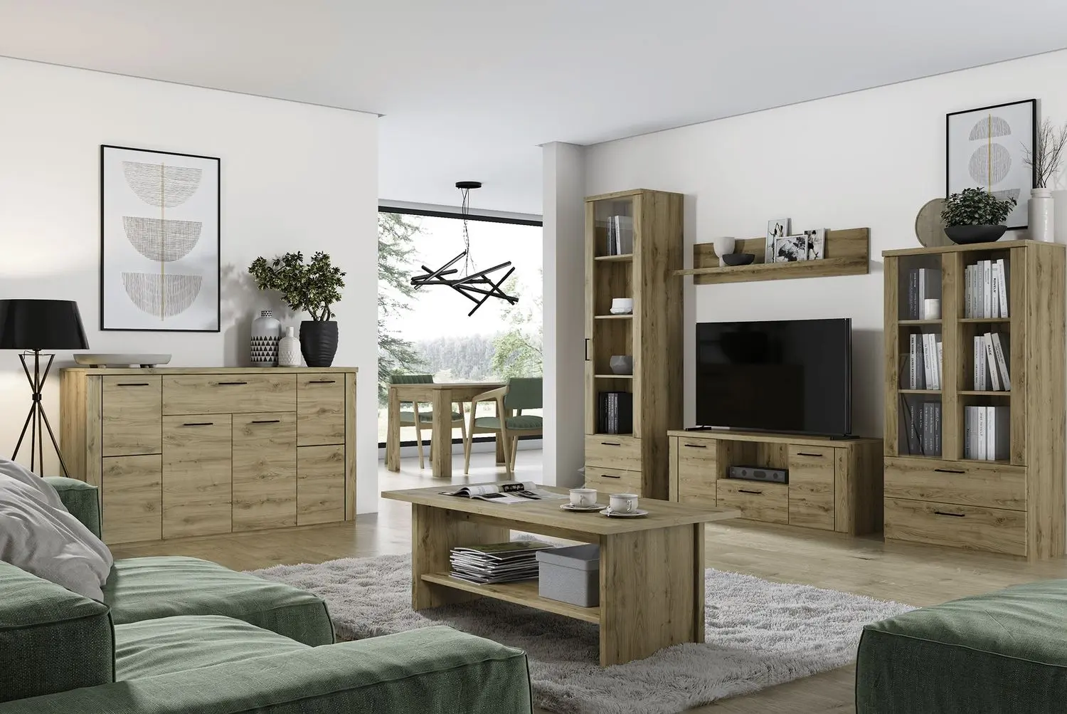 Витрина Tempo Kondela Dorsi 1W2S (Navarra Oak)