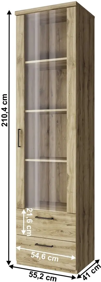 Vitrina Tempo Kondela Dorsi 1W2S (Navarra Oak) - 3