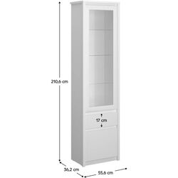 Vitrina Tempo Kondela Erodin 1D1W1S (White) Thumb