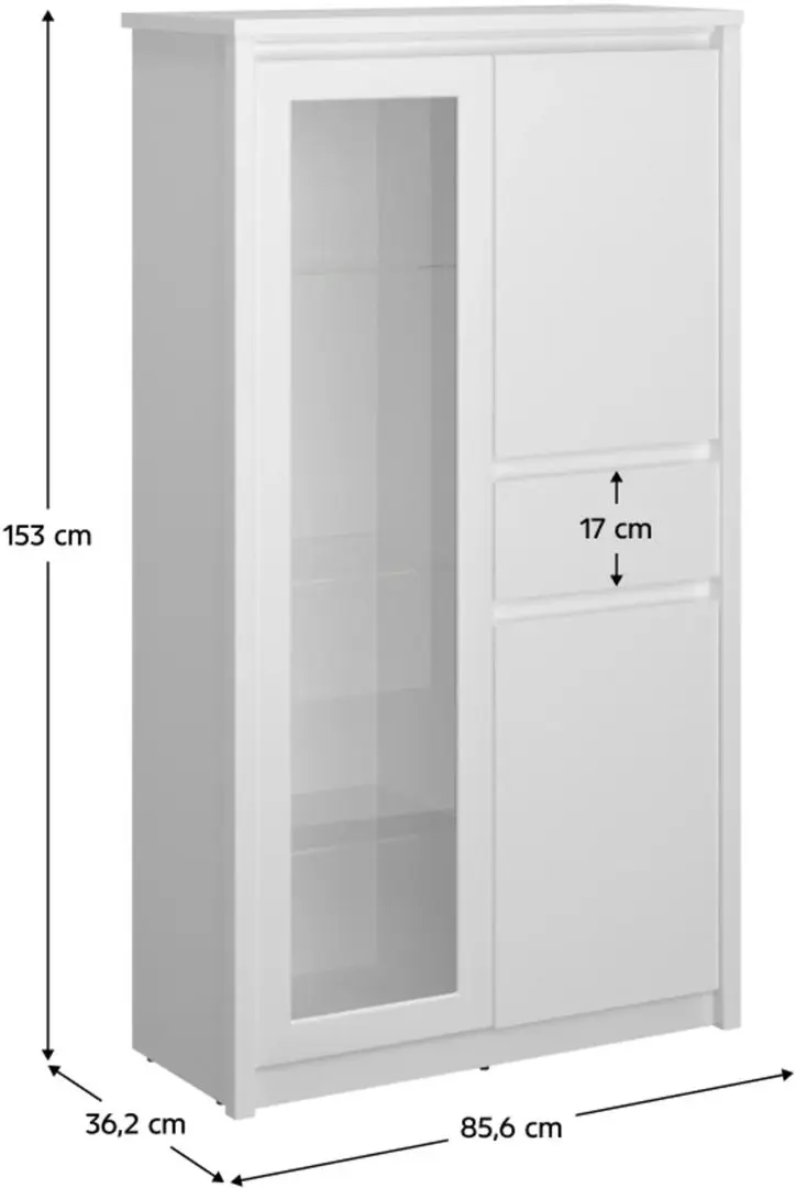 Витрина Tempo Kondela Erodin 2D1W1S (White) - 3