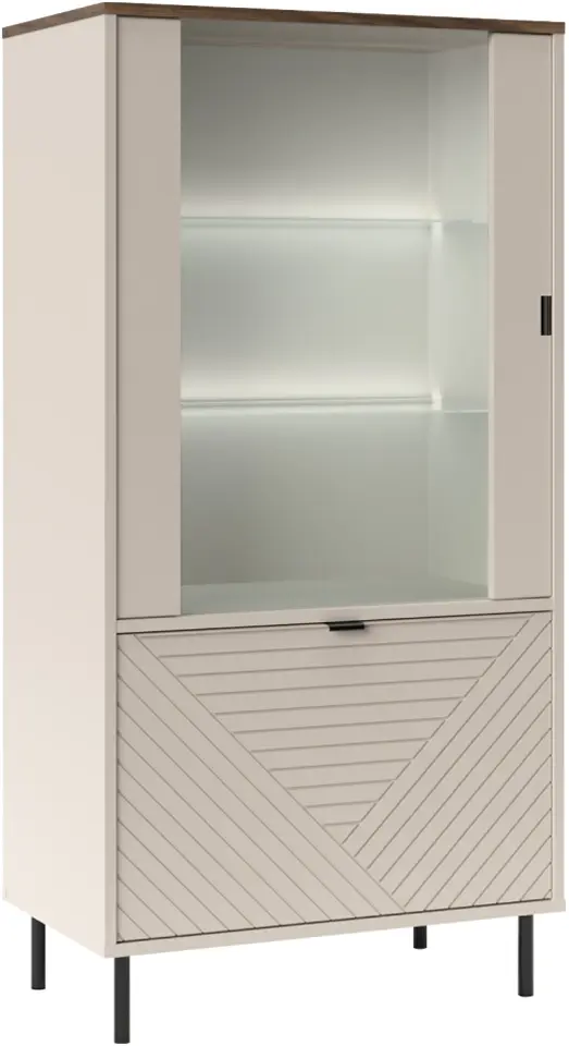 Vitrina Tempo Kondela Eyco 1D1W (Cashmere/Castello Oak)
