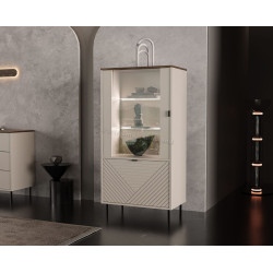 Vitrina Tempo Kondela Eyco 1D1W (Cashmere/Castello Oak)