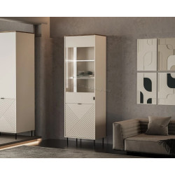 Vitrina Tempo Kondela Eyco 1D1W (Cashmere/Castello Oak)