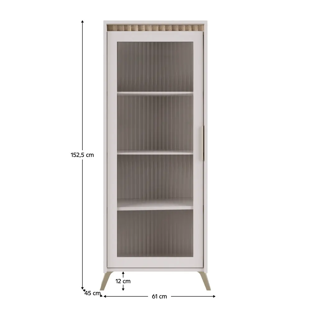 Vitrina Tempo Kondela Longy REG1W (Cashmere/Sonoma Oak) - 2