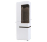 Vitrina Tempo Kondela Lynatet Typ 01 Right (White High Gloss/Dark Sonoma Oak)