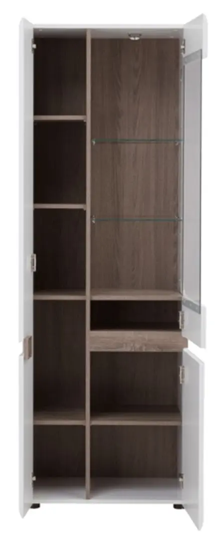 Витрина Tempo Kondela Lynatet Typ 01 Right (White High Gloss/Dark Sonoma Oak)