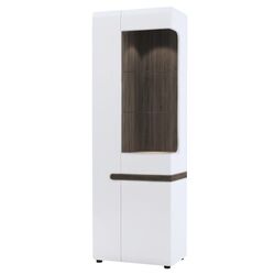 Витрина Tempo Kondela Lynatet Typ 01 Right (White High Gloss/Dark Sonoma Oak)