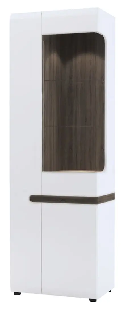 Витрина Tempo Kondela Lynatet Typ 01 Right (White High Gloss/Dark Sonoma Oak)