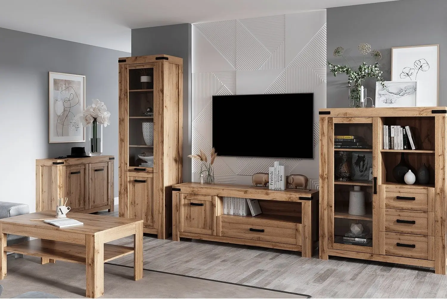 Vitrina Tempo Kondela Moratiz 1D1W (Wotan Oak)