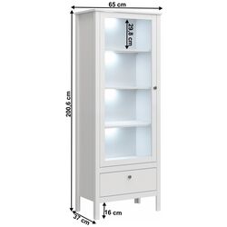 Vitrina Tempo Kondela Olje 1W1S (White) Thumb