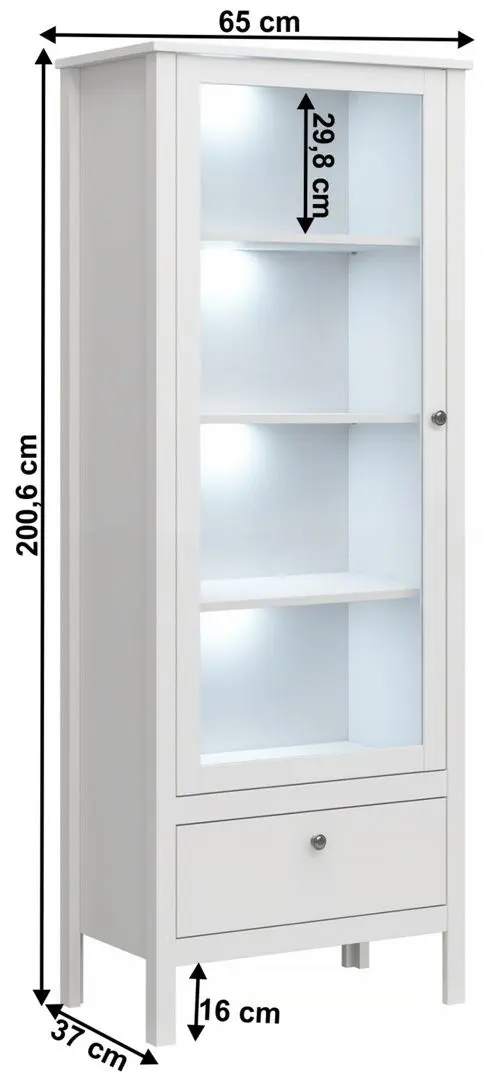 Vitrina Tempo Kondela Olje 1W1S (White) - 2