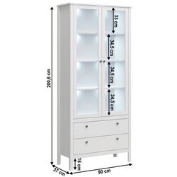 Vitrina Tempo Kondela Olje 2W2S (White) Thumb