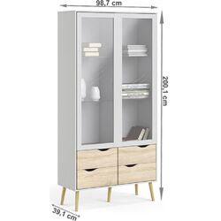 Витрина Tempo Kondela Oslo 75462 (Sonoma Oak/White) Thumb