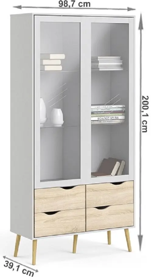 Витрина Tempo Kondela Oslo 75462 (Sonoma Oak/White)