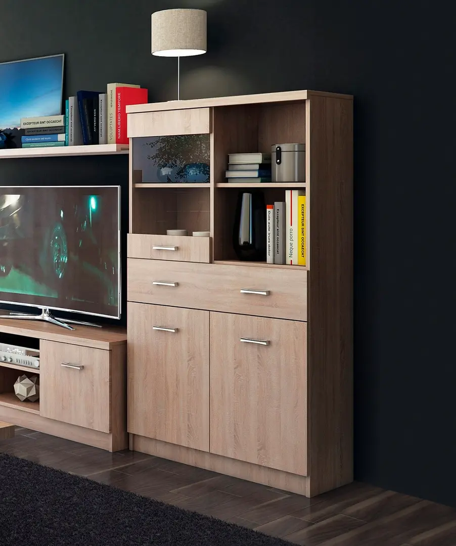 Витрина Tempo Kondela Topty Typ 34 2D1W1S (Sonoma Oak)