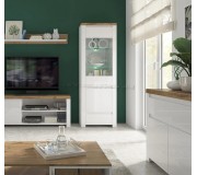 Vitrina Tempo Kondela Vilgo 1D1W1S (Wotan Oak/White Gloss)