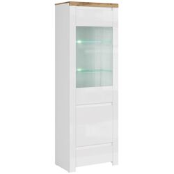 Витрина Tempo Kondela Vilgo 1D1W1S (Wotan Oak/White Gloss) Thumb