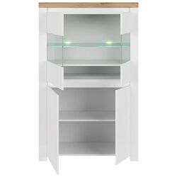 Vitrina Tempo Kondela Vilgo 2D2W (Wotan Oak/White Gloss) Thumb