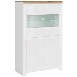 Vitrina Tempo Kondela Vilgo 2D2W (Wotan Oak/White Gloss) Thumb