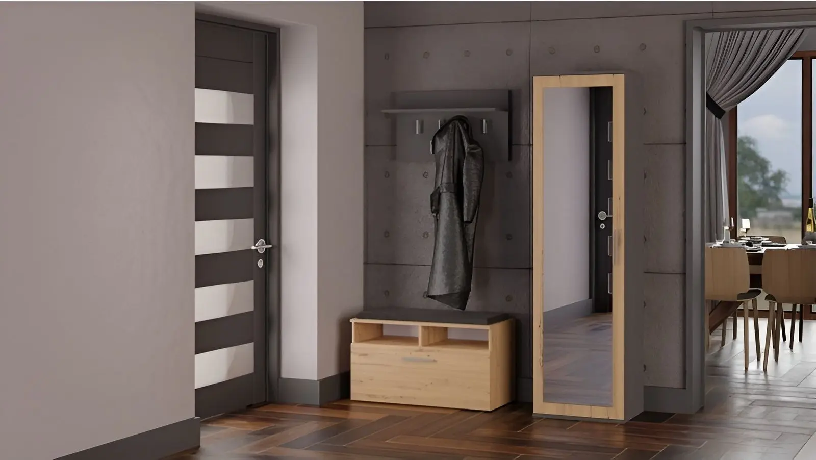 Пенал TopEshop Duo (Anthracite/Artisan Oak)