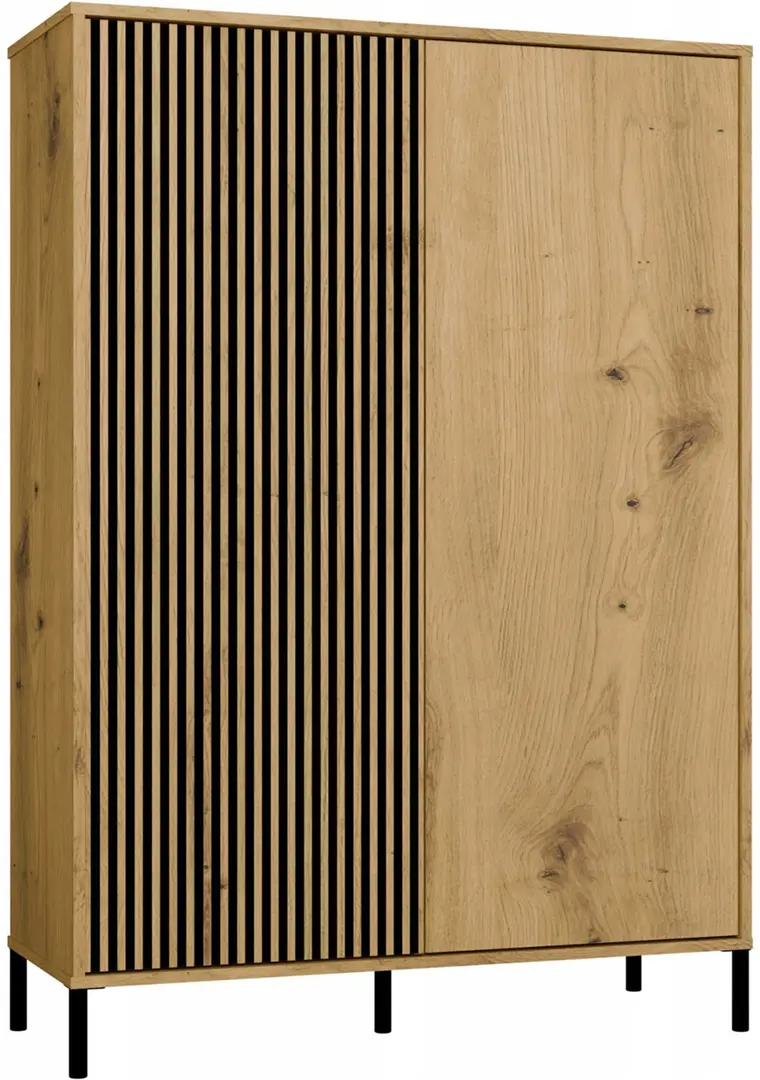 Vitrina TopEshop Kamaro 2DD Slim/Smooth (Artisan Oak/Black)