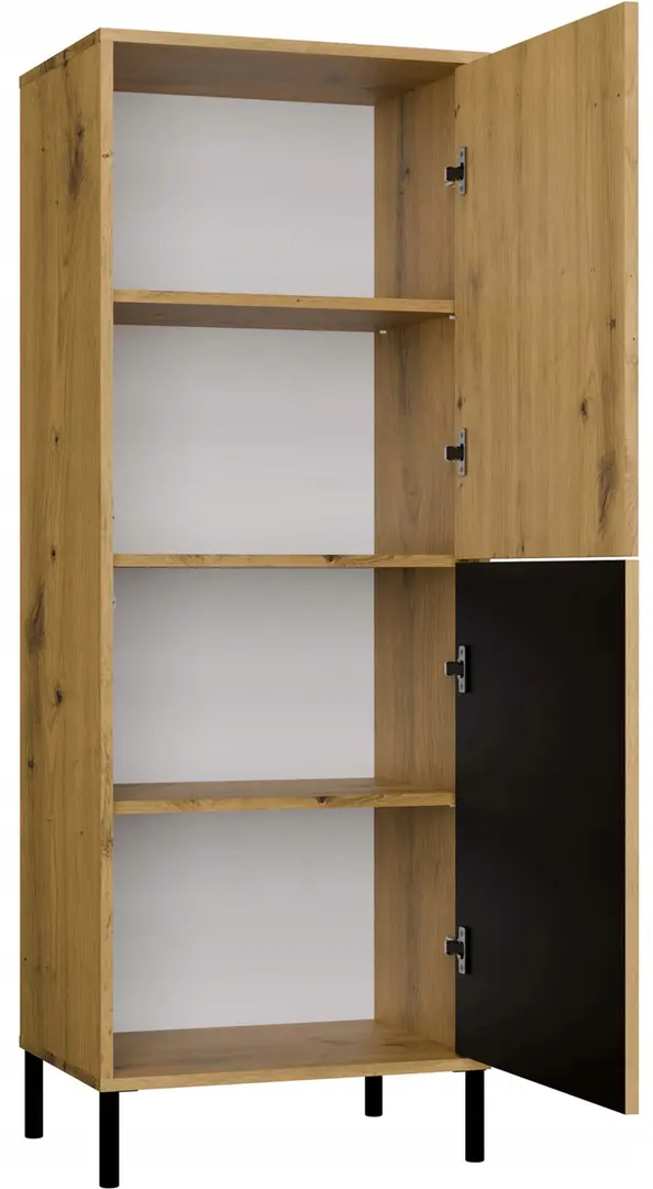 Vitrina TopEshop Kamaro 2DK Slim/Smooth (Artisan Oak/Black)