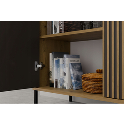 Витрина TopEshop Kamaro 4DK Slim/Smooth (Artisan Oak/Black) Thumb