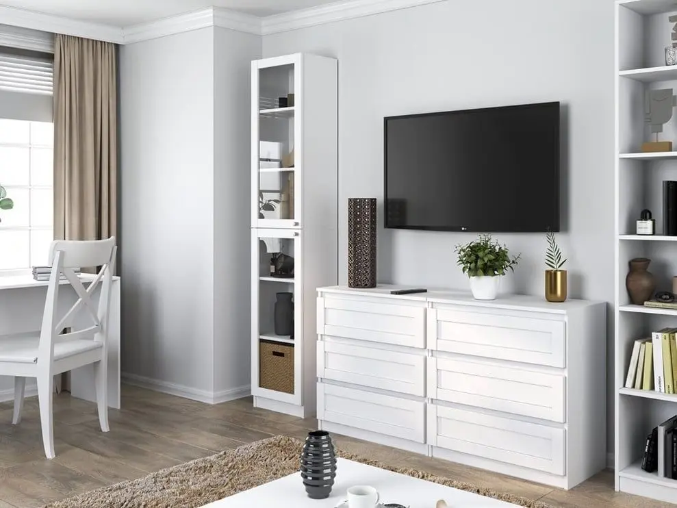 Пенал-витрина TopEshop Pafos 2D (White)