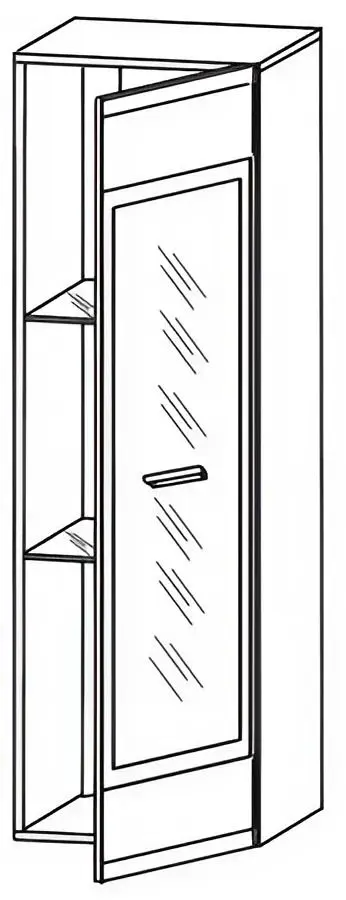 Vitrina suspendata Vusher SFW 1 W (Nymphea Alba/White Gloss)