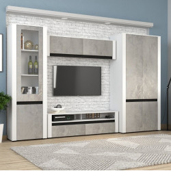 Витрина Yasen Бодена 1Д1ДС (Нимфея Альба/Оксид Светлый/Черный) Thumb