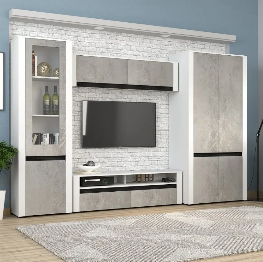 Витрина Yasen Бодена 1Д1ДС (Нимфея Альба/Оксид Светлый/Черный)