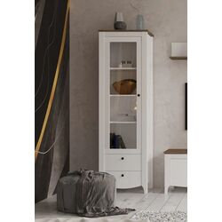 Vitrina Yasen Karina REG1W2S (Nymphea Alba/Sonoma Oak Truffle)