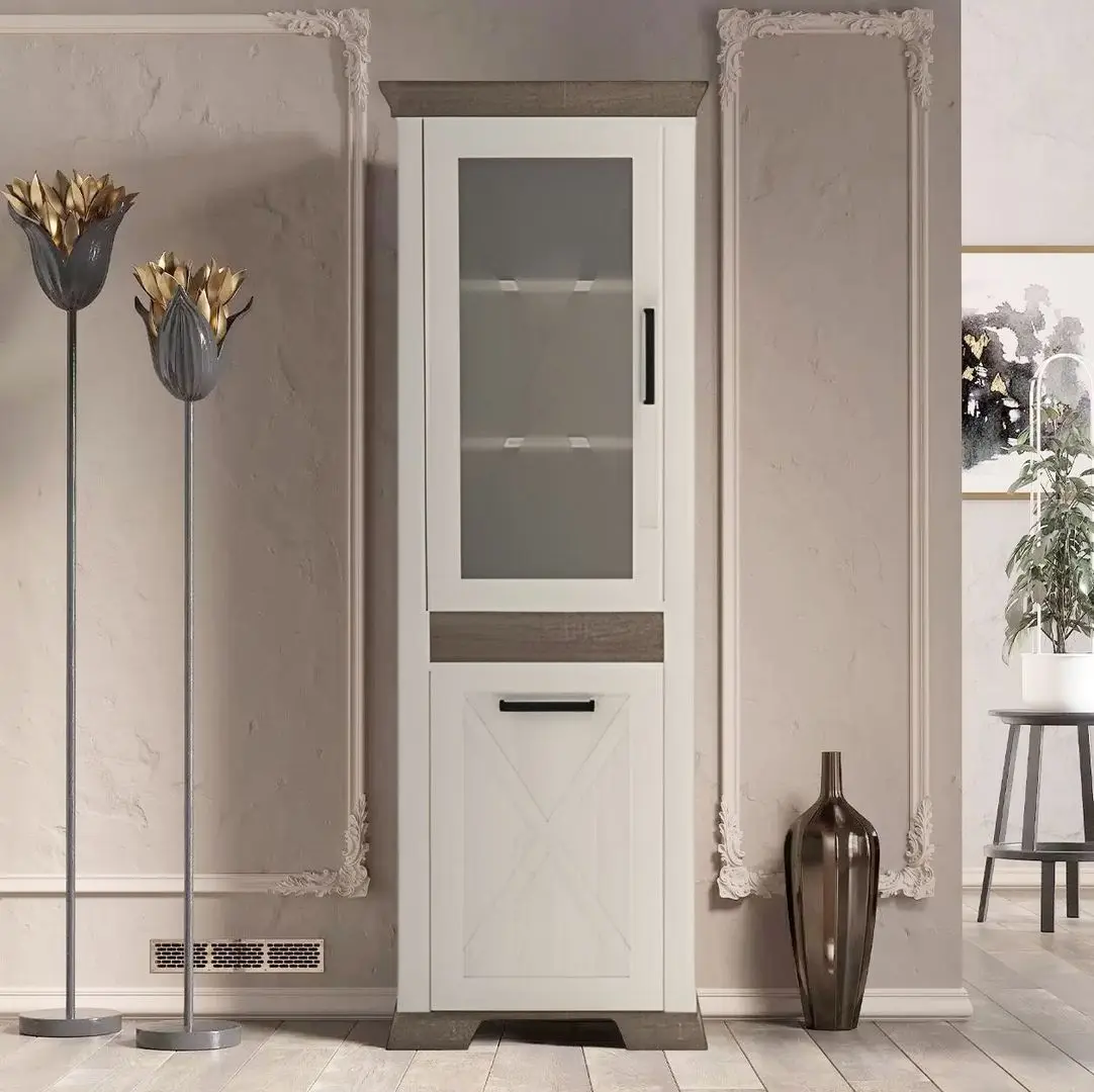 Vitrina Yasen Marsel REG 1D1W (Snow Ash/Sonoma Oak Truffle)