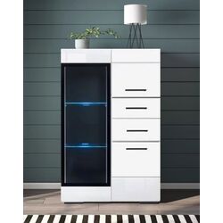 Vitrina Yasen Vusher REG 1W2D2S L/P (Nymphea Alba/White Gloss)